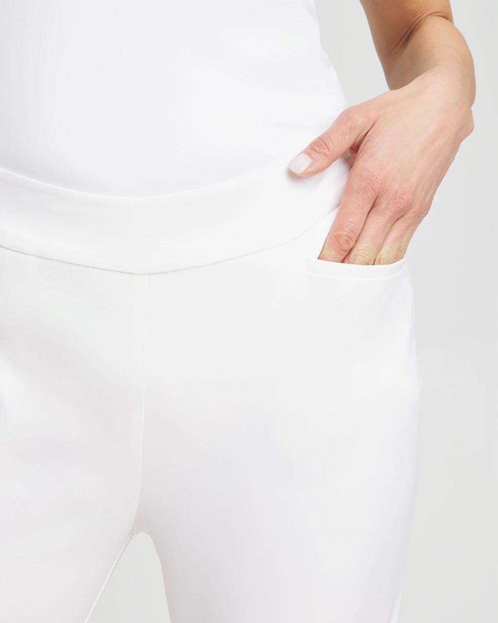 Petite Brigitte Basic Slit Ankle Pants