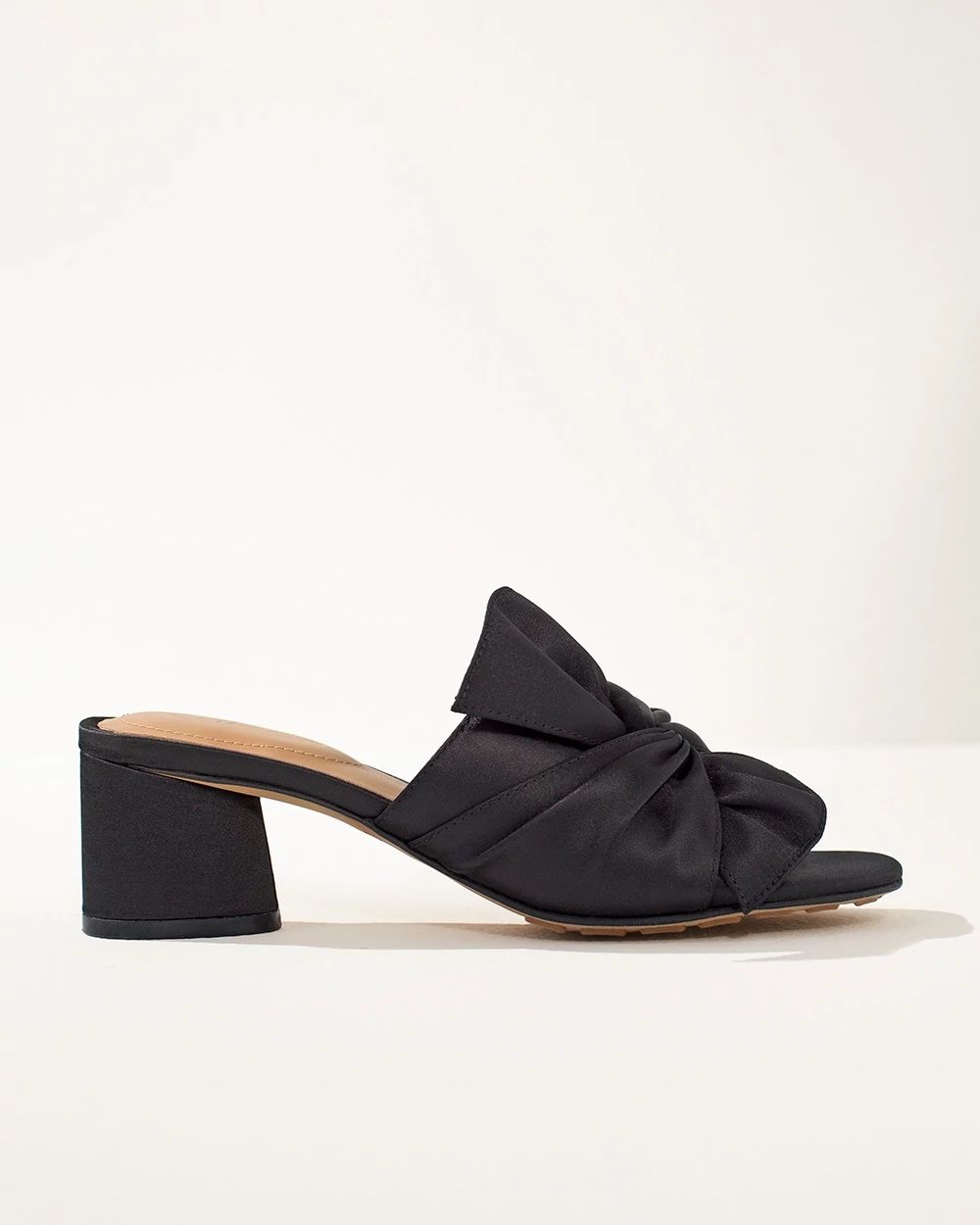 Black Satin Slides