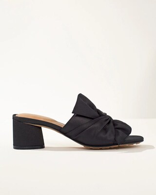 Black Satin Slides