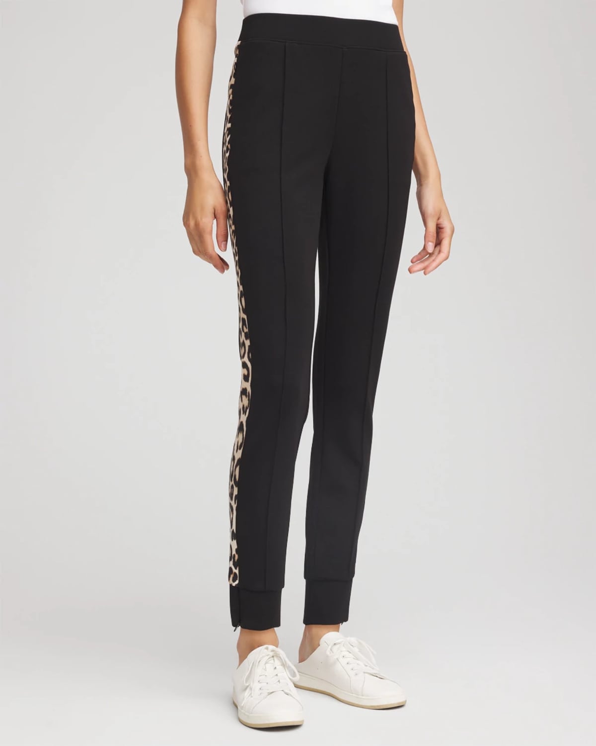 Chico's Scuba Colorblock Joggers In Black In Black