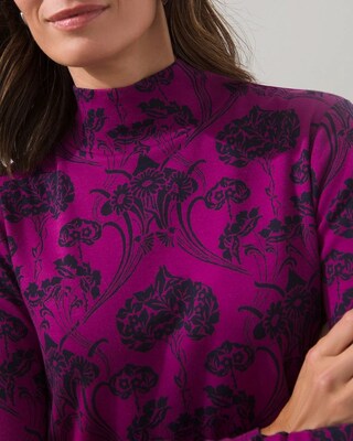 Floral Mockneck Pima Cotton Tunic