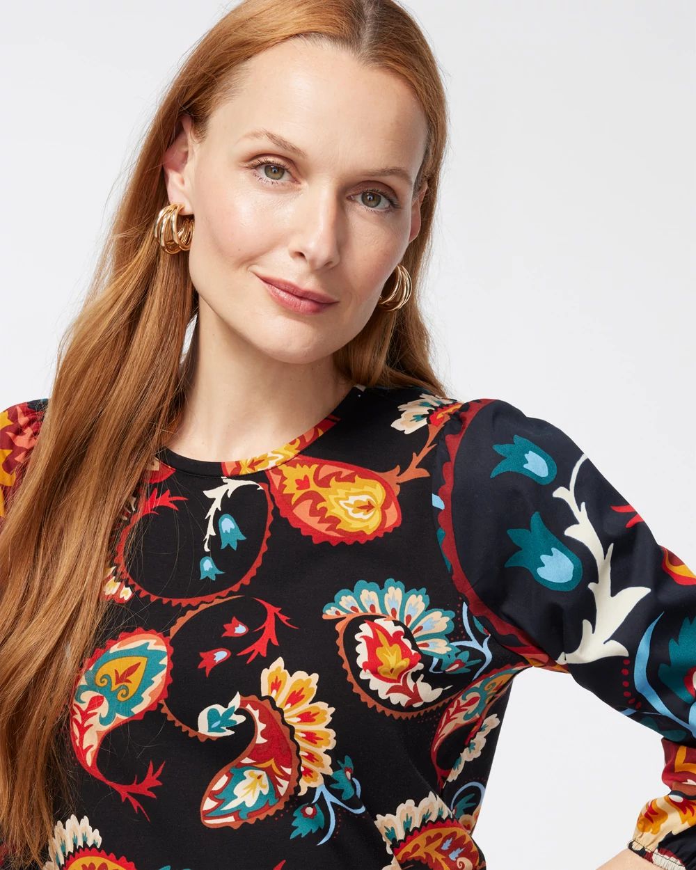 Paisley Puff Sleeve Tee