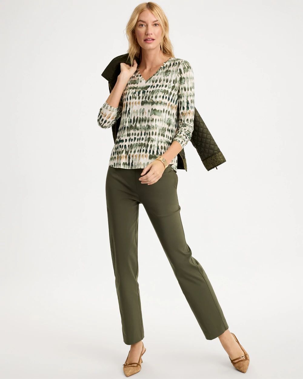 Dots Touch of Cool™ V-Neck Layering Tee click to view larger image.