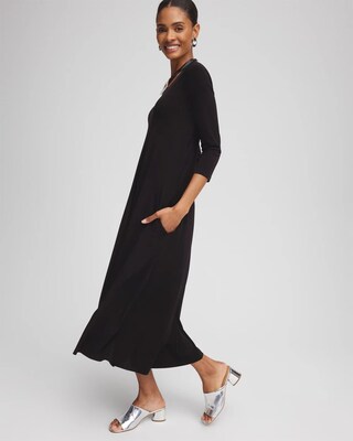 V-Neck Jersey Midi Dress click to view larger image.
