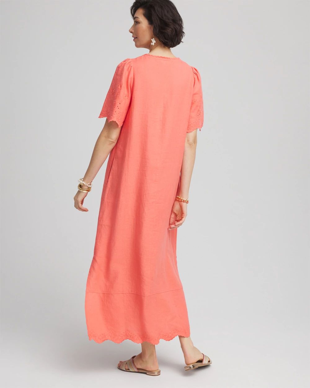 Linen V-Neck Maxi Dress