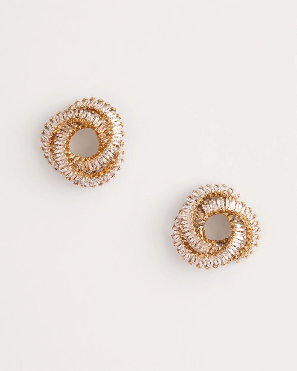 Goldtone Twisted Stud Earrings