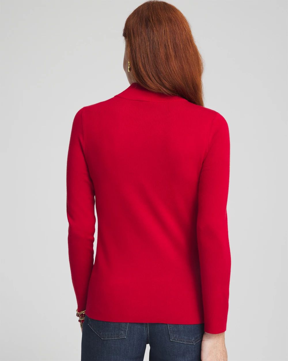 Ecovero™ Button Mock Neck Sweater