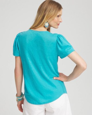 Linen Flutter Sleeve Tee click to view larger image.