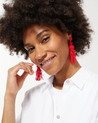 Fringe Seed Bead Drop Earrings