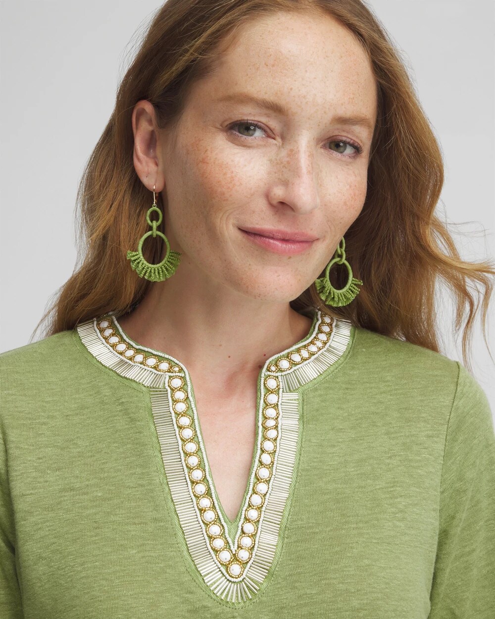 Linen Embellished Tunic