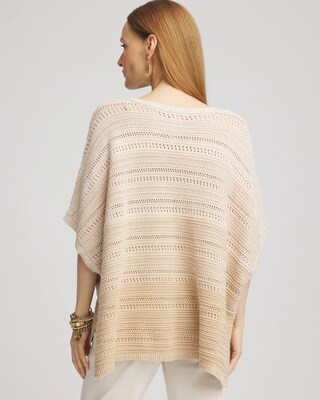 Ombre V-Neck  Knit Poncho click to view larger image.