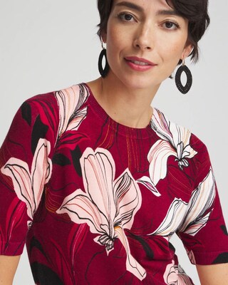 Blooms Short Sleeve Pullover Sweater