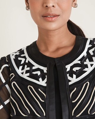 Travelers Collection Embellished Mesh Jacket