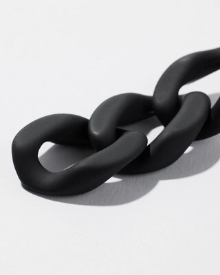 Black Drop Link Earrings