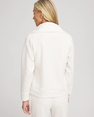 Zenergy® Heathered Scuba Satin Trim Sweatshirt