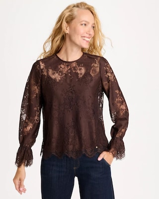 Lace Blouson Sleeve Blouse