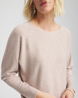 Ella Embellished Dolman Pullover Sweater click to view larger image.