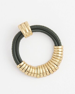 No Droop™ Olive Leather Hoop Earrings