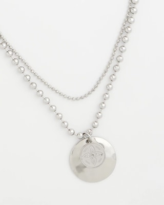 Short Silver Ball Chain Pendant click to view larger image.