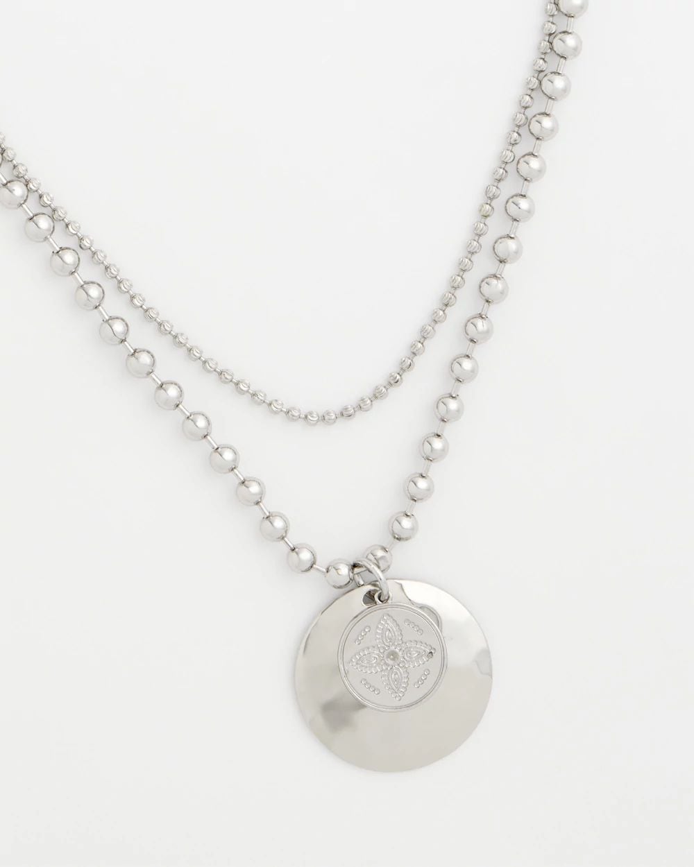 Short Silver Ball Chain Pendant click to view larger image.