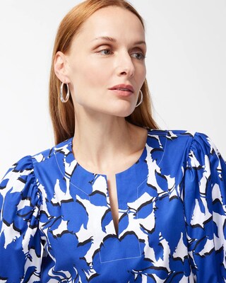 No Iron Stretch Floral Pullover Top
