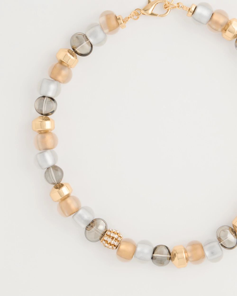 Neutral Resin Beaded Necklace click to view larger image.