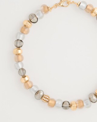 Neutral Resin Beaded Necklace click to view larger image.