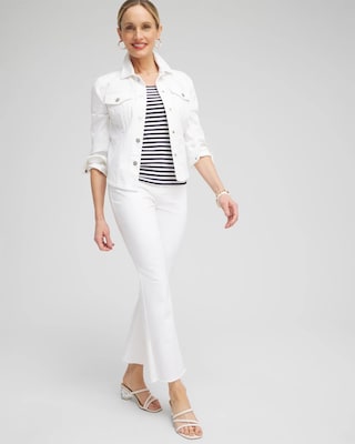 Petite No Stain Girlfriend Fray Hem Kick Flares click to view larger image.