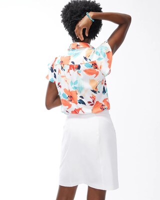 Zenergy Floral Flutter Sleeve Top