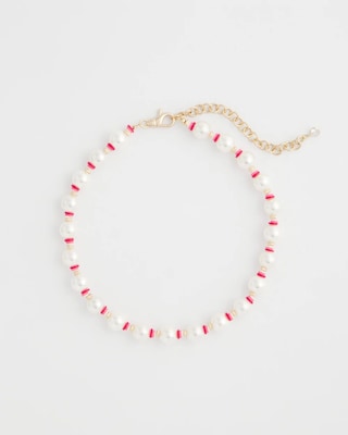 Short Pearl Pink Necklace