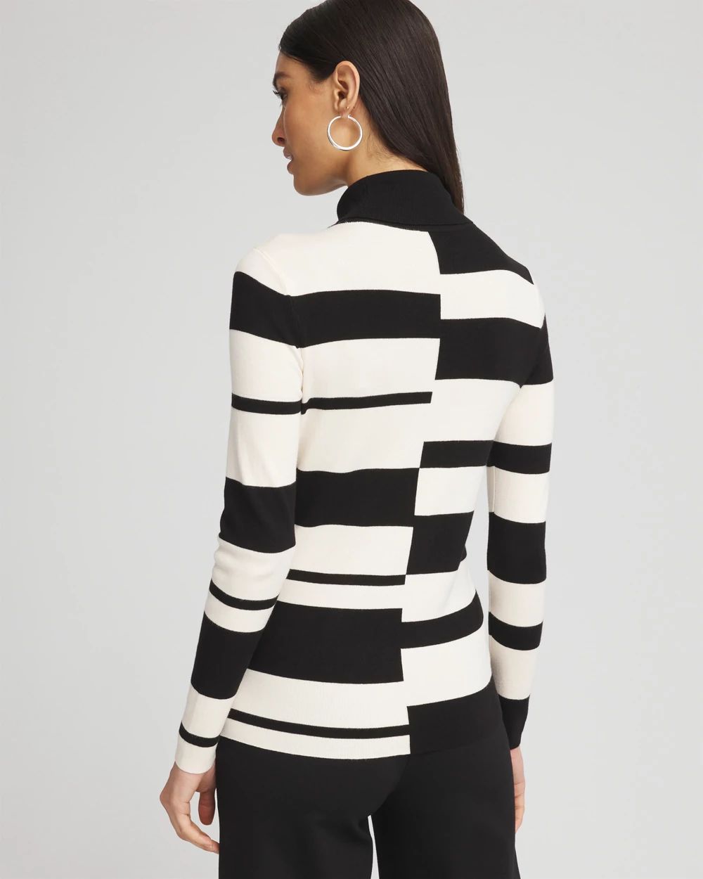 ECOVERO™ Striped Turtleneck Sweater