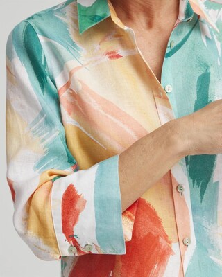 No Iron™ Linen Abstract Shirt