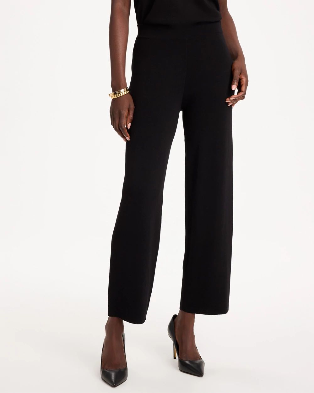 Travelers™ Sweater Knit Wide-Leg Pants click to view larger image.