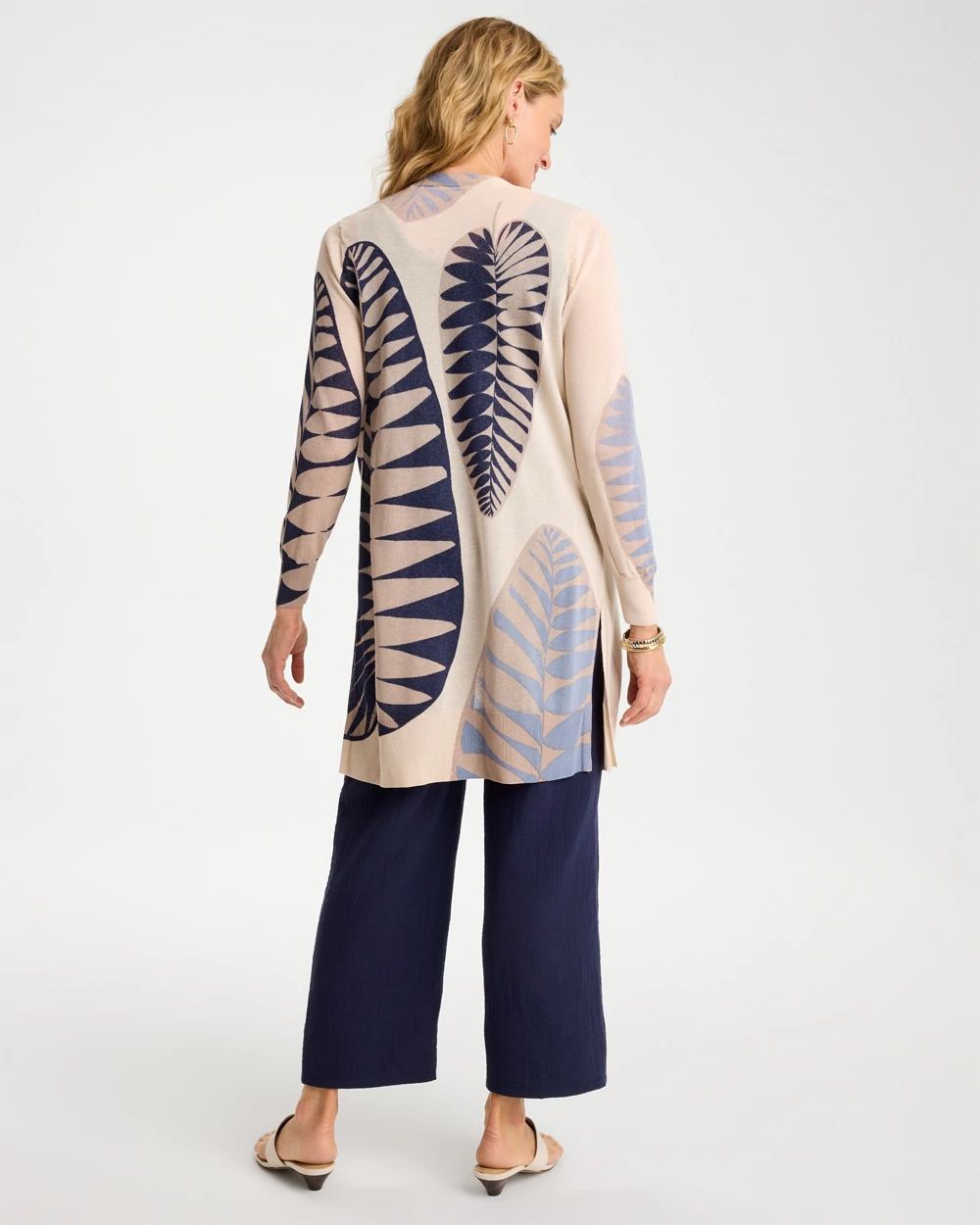 Long Leaf Print Summer Romance Cardigan click to view larger image.