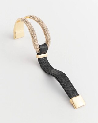 Leather Pavé Magentic Bracelet click to view larger image.