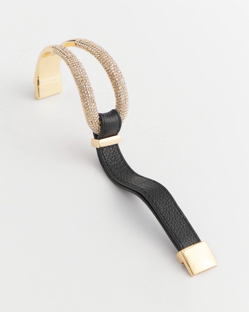 Leather Pavé Magentic Bracelet