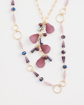 Double Strand Violet Bead Necklace