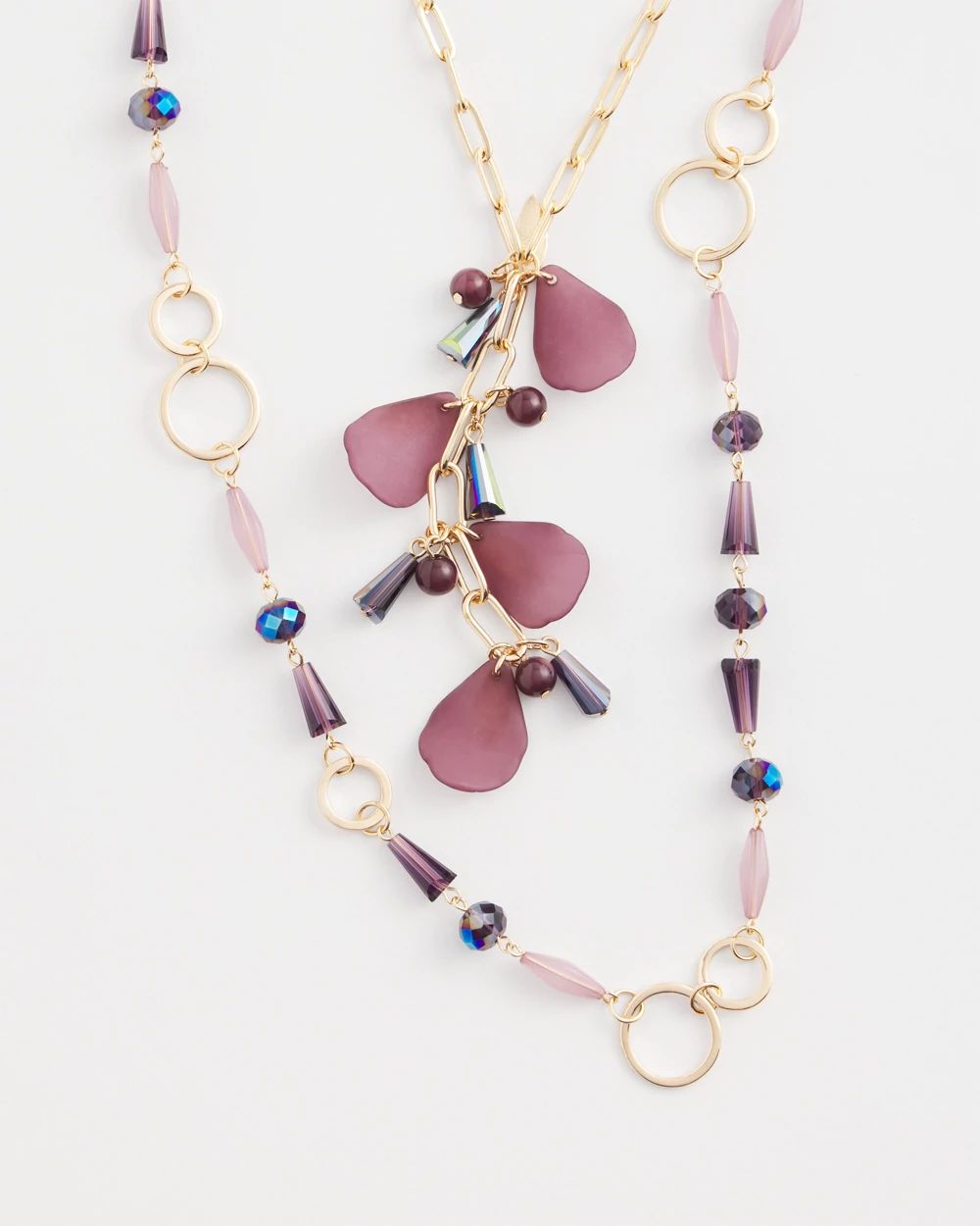 Double Strand Violet Bead Necklace