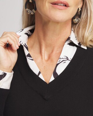 Built-In Shirt Knit Sweater click to view larger image.
