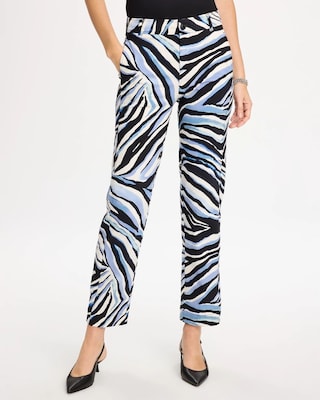 Emme Wide-Leg Abstract Animal Pants click to view larger image.