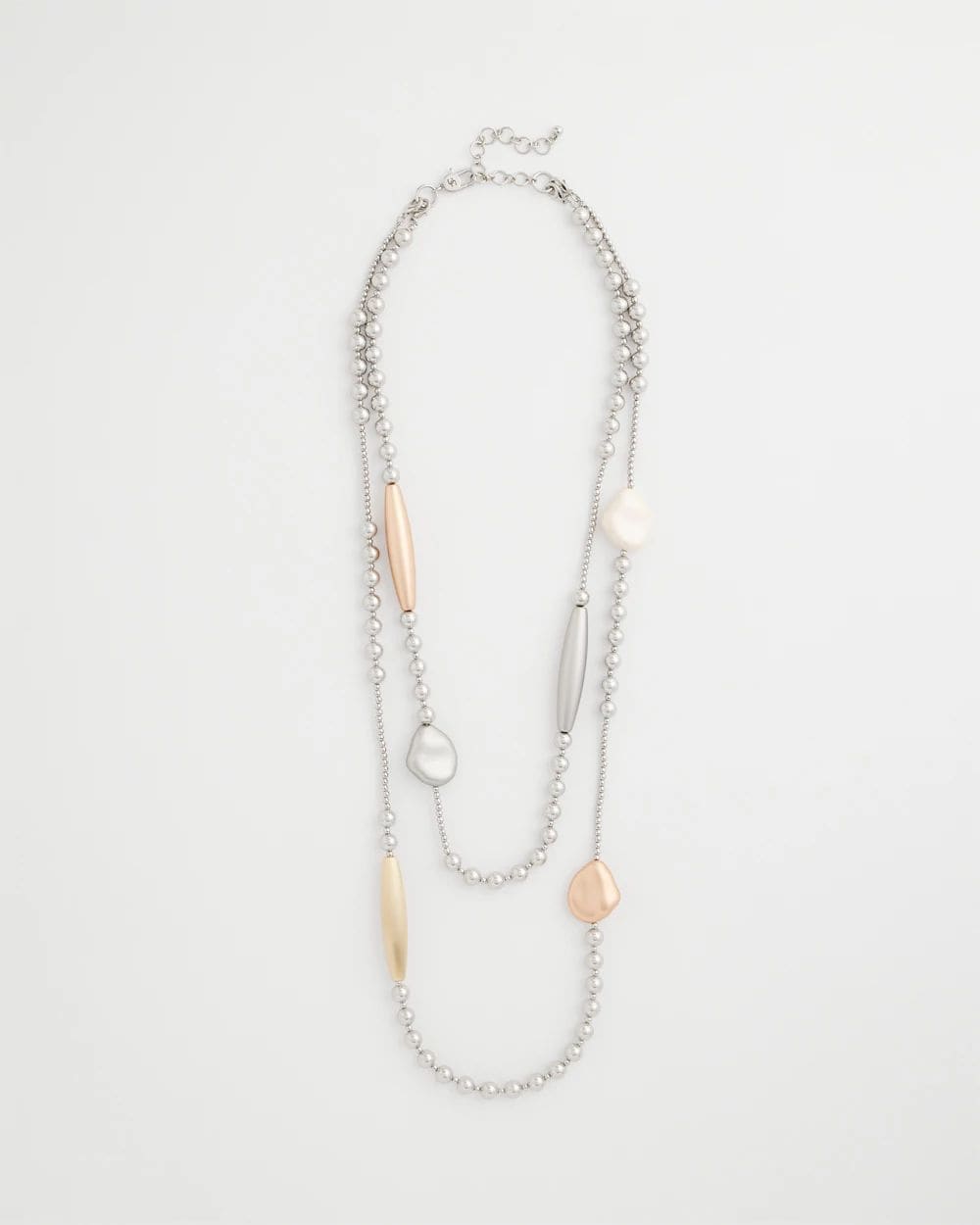 Copper and Silver Double Strand Necklace