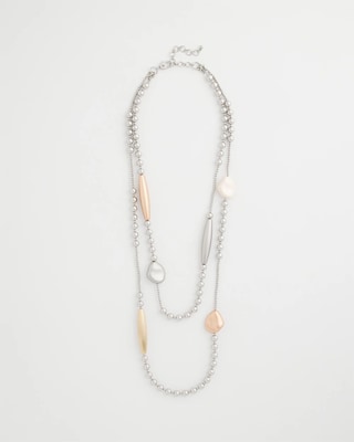 Copper and Silver Double Strand Necklace