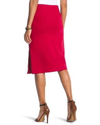 Side-Zip Red Skirt