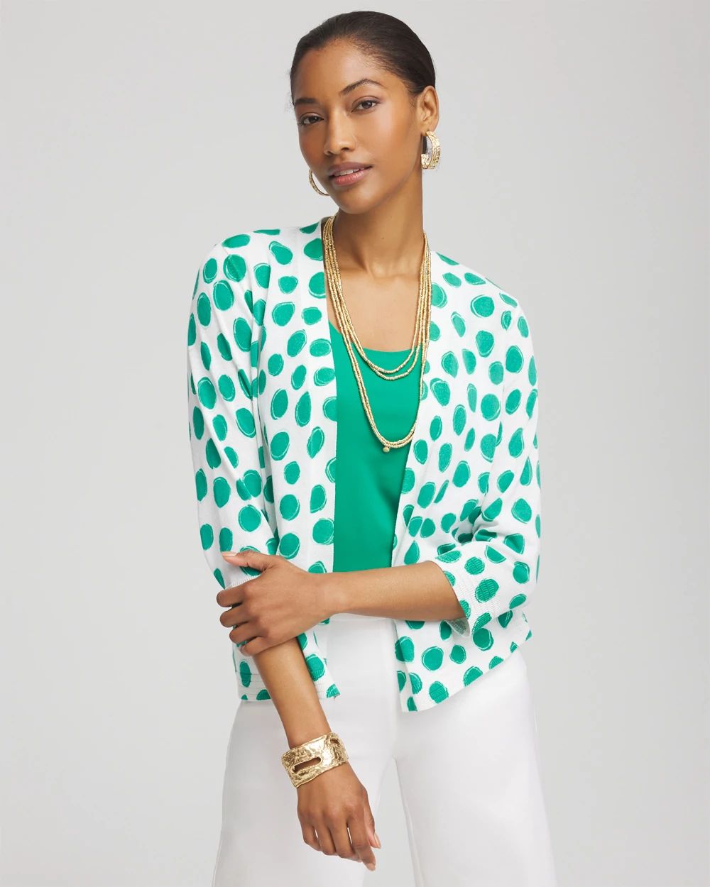 Polka-Dot Summer Romance Short Cardigan