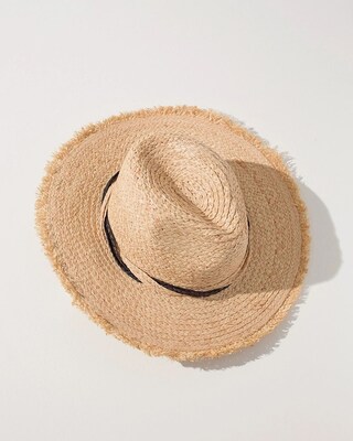 Black Trim Straw Sun Hat
