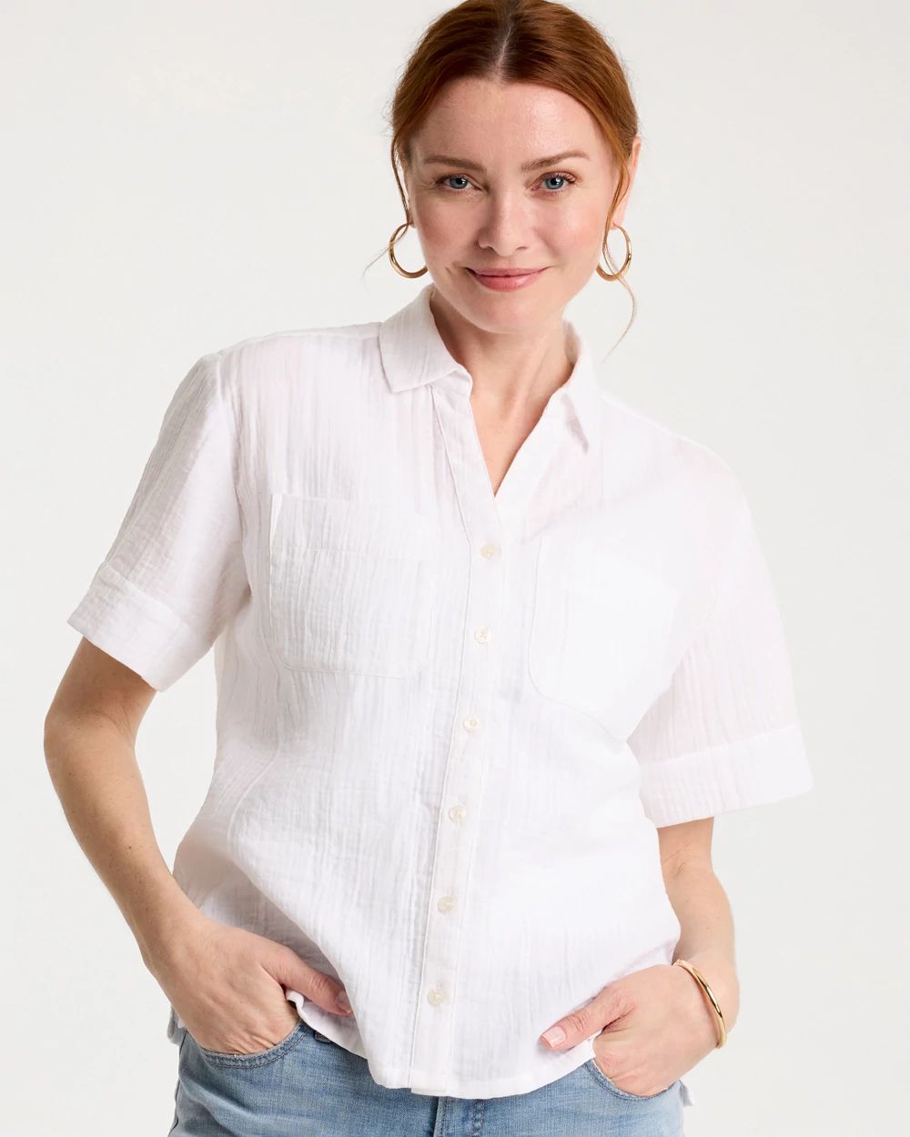 Cotton Gauze Camp Shirt