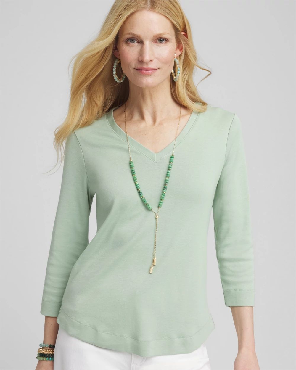 Everyday 3/4 Sleeve V-Neck Tee