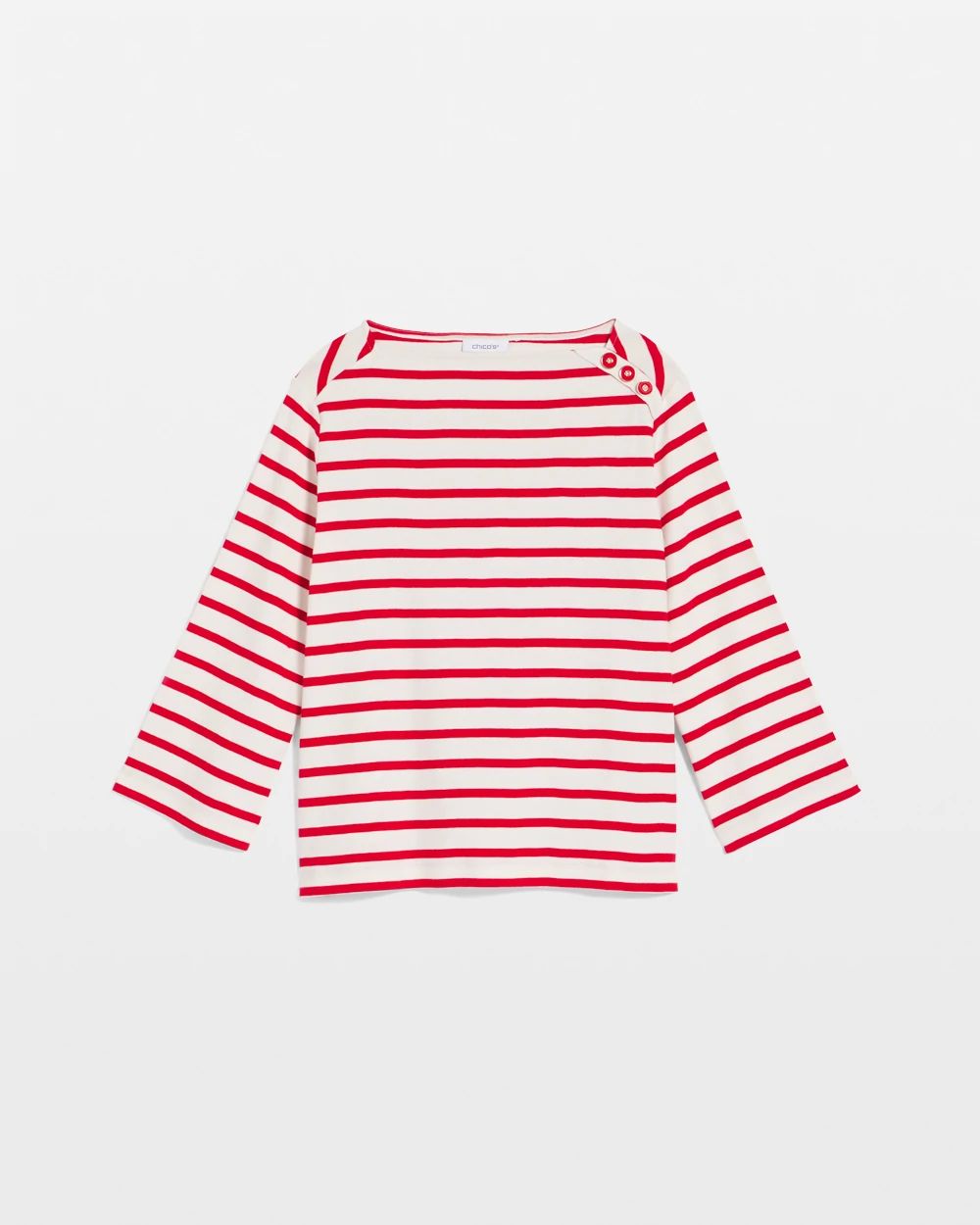 Bateau Neck Stripe Top click to view larger image.