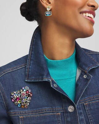 Multi-color Heart Brooch