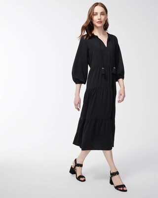 Tiered Tassel Neck Dress